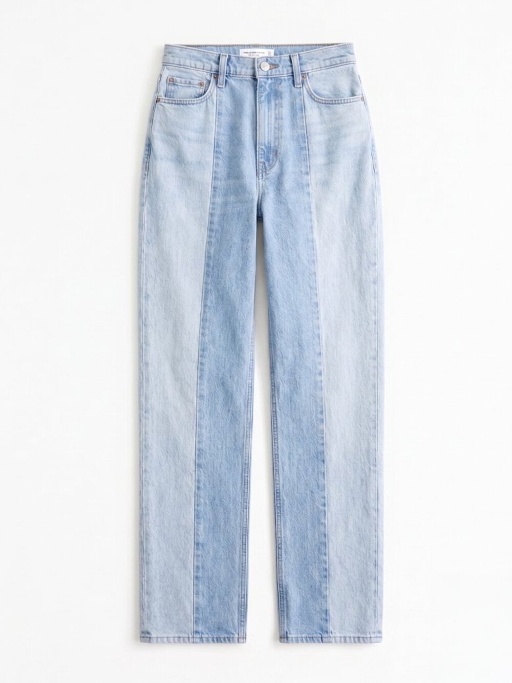 Abercrombie & Fitch Curve Love Ultra High Rise 90s Straight Jeans Two Tone Light